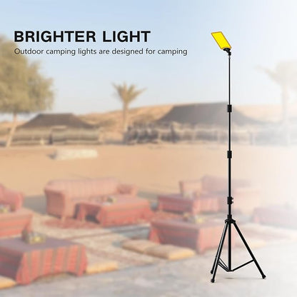 CONPEX LED Work Light with Tripod Stand 9600lm 12V Camping Lights Remote Control Flood Lights Outdoor Telescopic Pole Light for Fishing at Night Garden Park Backyard Lighting