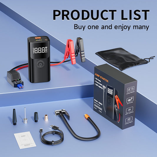 5 in 1 Jump Starter With Air Pump & Power Bank